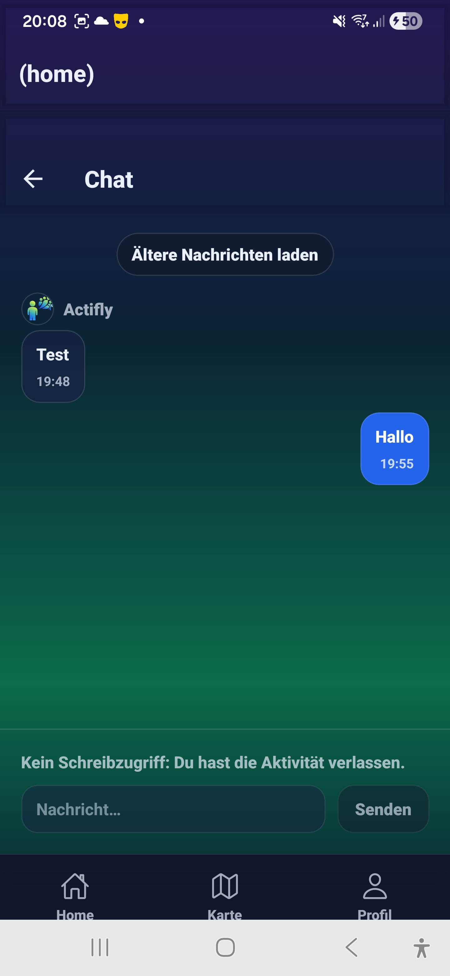 Chat screen